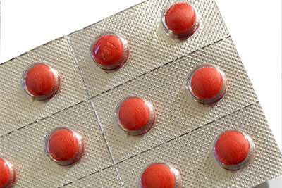 blister pack of otc red tabletka cold medication (also used in manufacture of methamphetamine)