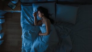 woman sleeping peacefully in bed